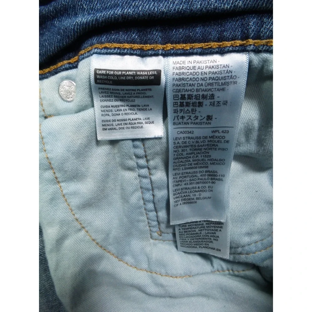 Levis Mens‎ Jeans 38 x 30 Blue Denim 505 Straight Leg Regular Fit Stretch